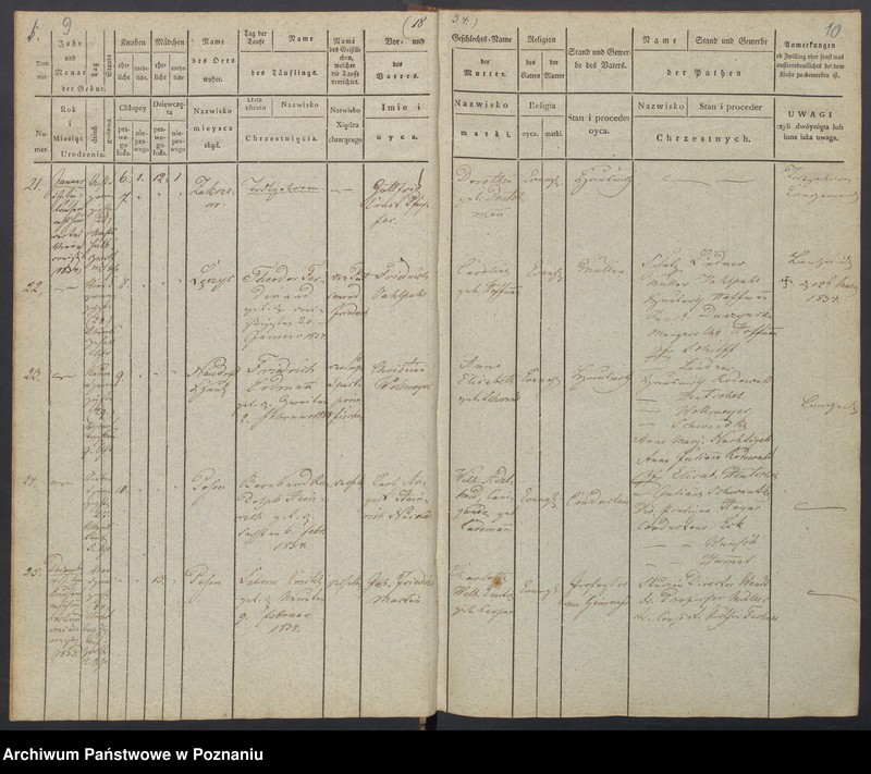 Obraz 8 z jednostki "[Akta urodzeń i chrztów, zgonów i pogrzebów, zapowiedzi i ślubów]"