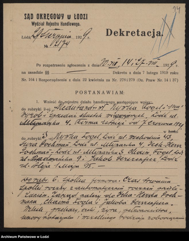 Obraz 16 z jednostki "Rywka Fogel i s-ka „Reduton” – wyrób i sprzedaż wigoniowych chustek"