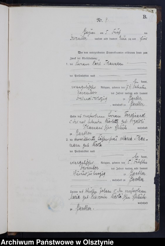 image.from.unit.number "Heiraths-Haupt-Register Nr 1 - 9"