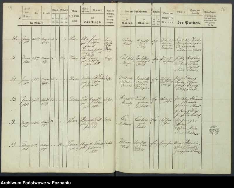 Obraz 13 z jednostki "[Akta urodzeń i chrztów, zapowiedzi i ślubów, zgonów i pogrzebów]"