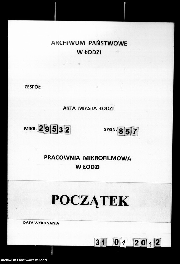 Obraz 1 z jednostki "Akta tyczące się zaświadczeń przesiedleń"