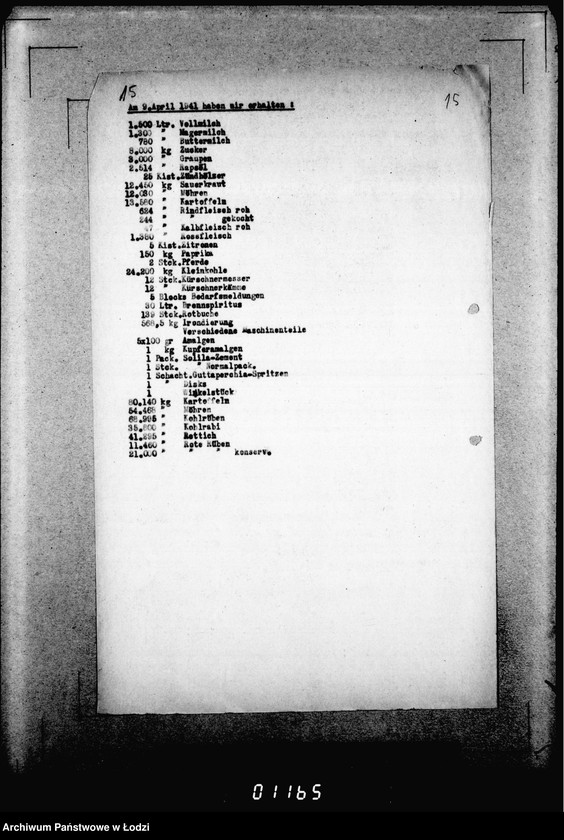 Obraz 19 z jednostki "[Dzienne, tygodniowe i miesięczne sprawozdania Gminy Żydowskiej w Getcie Łódzkim]"