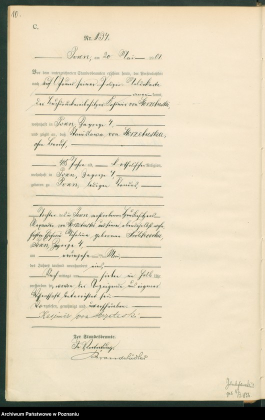 Obraz 13 z jednostki "Księga miejscowa zgonów t. III"