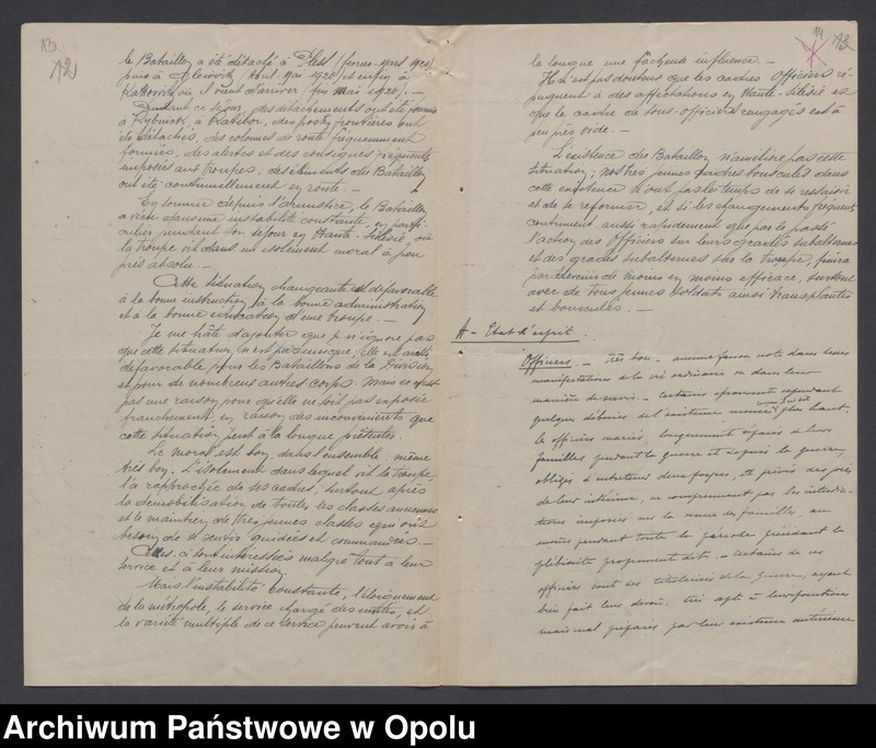 Obraz 14 z jednostki "/Raporty miesięczne oddziałów wojsk francuskich o morale żołnierzy/ V 1920"