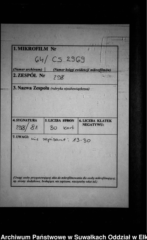 image.from.unit.number "Sterbe-Neben-Register des Preussischen Standes-Amtes Kehlen Kreis Angerburg"