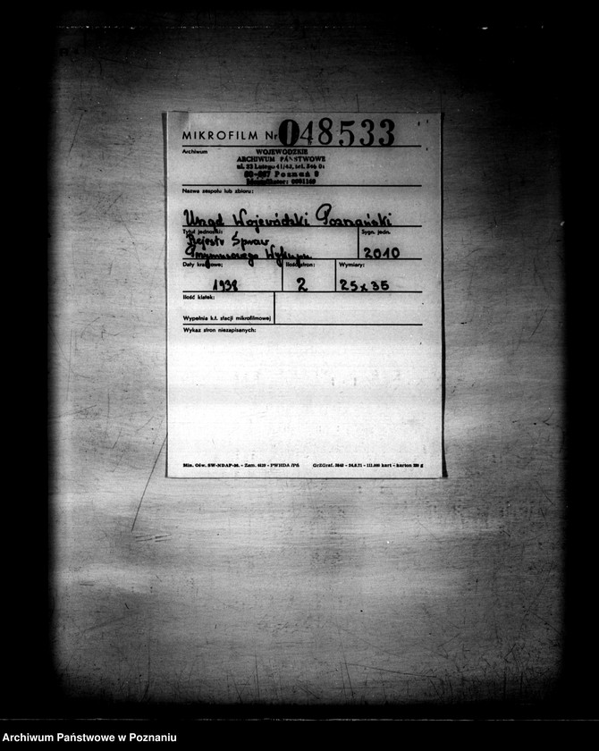 Obraz 2 z jednostki "Rejestr spraw przymusowego wykupu"