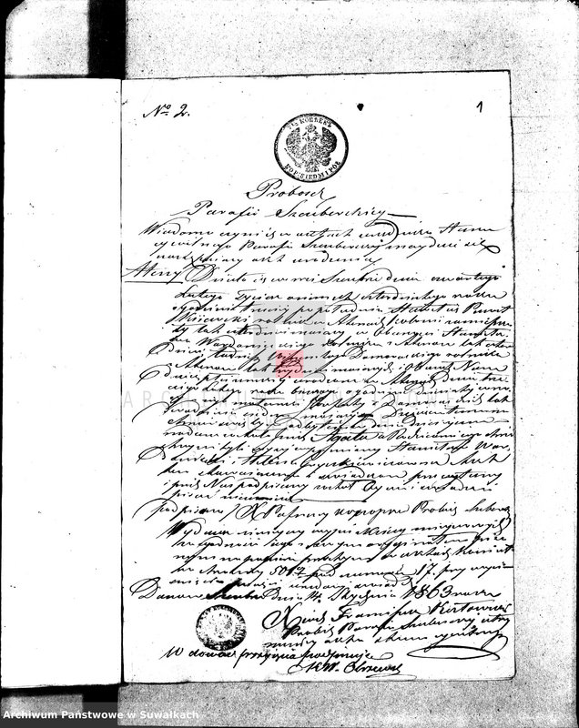 image.from.unit.number "Anneksa do Akt Zaślubionych Parafii Wigierskiej z roku 1863."