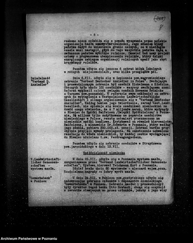 Obraz 12 z jednostki "Sprawozdania miesięczne z życia mniejszości narodowych za miesiące lipiec-grudzień 1932 r."