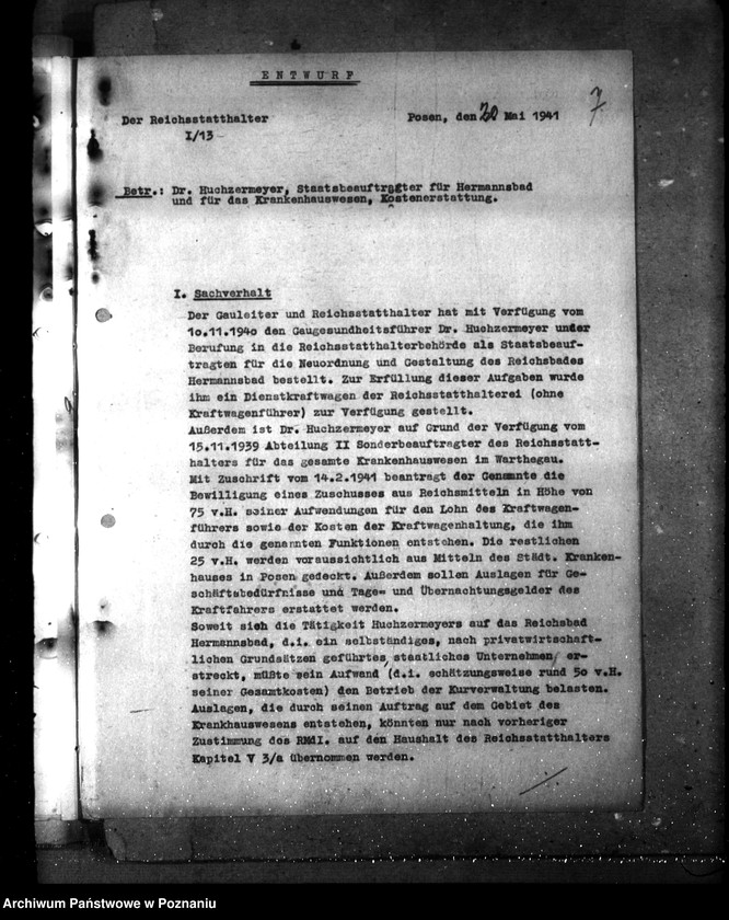 Obraz 11 z jednostki "Staatsbeauftragter für Hermannsbad. Kostenerstattung, Grundsätze"