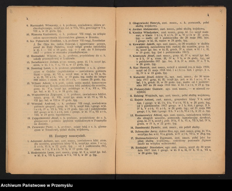 image.from.unit.number "XXXIII Sprawozdanie Dyrekcji c.k. Gimnazjum w Jarosławiu za rok szkolny 1918"