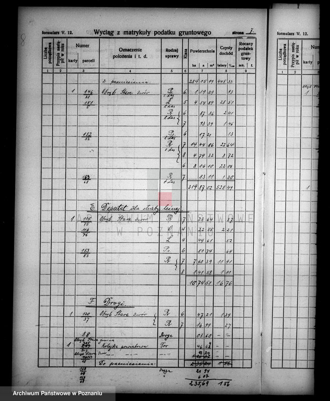 Obraz 12 z jednostki "Rejestr wyłączeń z art.. 4 majątku Stare powiatu wyrzyskiego"