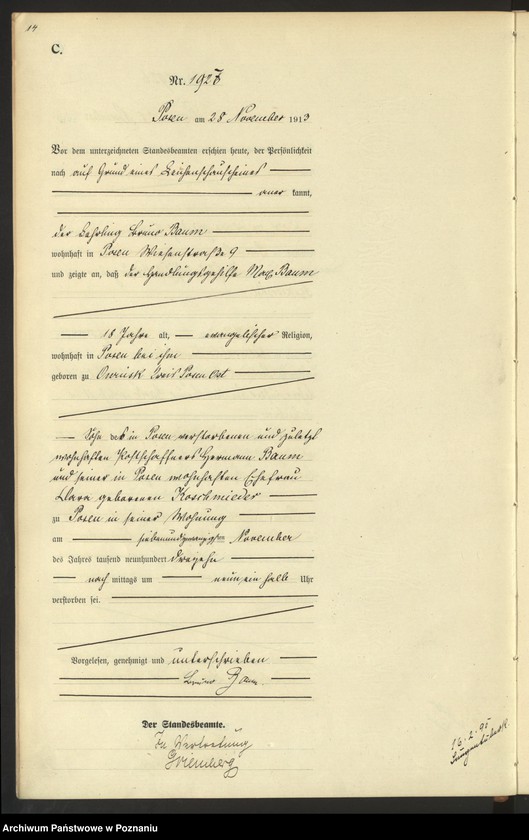 Obraz 16 z jednostki "Księga miejscowa zgonów tom V [Rejestr główny zgonów]"