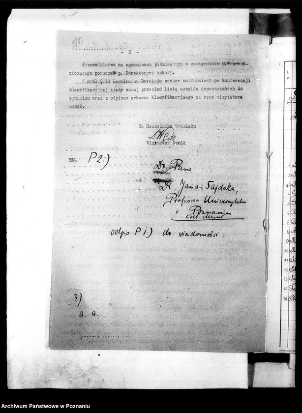 Obraz 14 z jednostki "Państwowe Gimnazjum imienia Marii Magdaleny w Poznaniu [lista uczniów dopuszczonych do matury]"