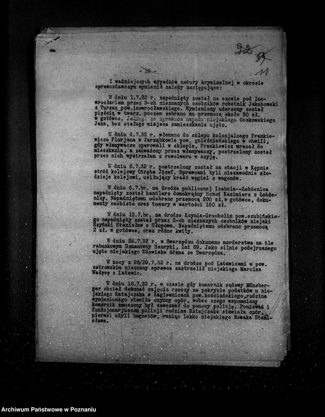 Obraz 15 z jednostki "Sprawozdania okresowe ze stanu bezpieczeństwa za miesiące lipiec-grudzień 1932 r. /nr 7-12/"