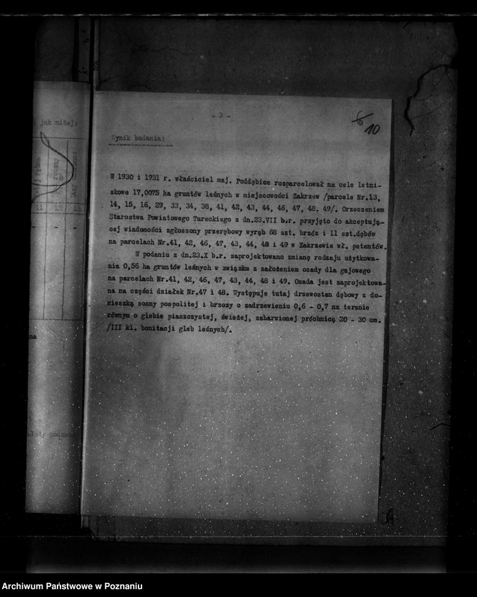 Obraz 14 z jednostki "Parcele leśne pod nazwą,,Zakrzew" powiat turecki"