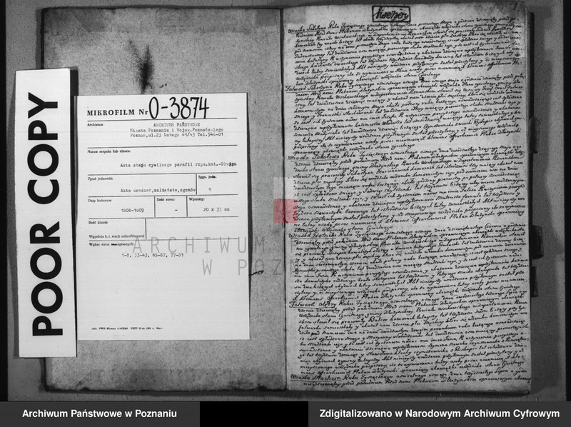 Obraz z zespołu "Akta stanu cywilnego Parafii Rzymskokatolickiej Dłużyna (pow. kościański)"