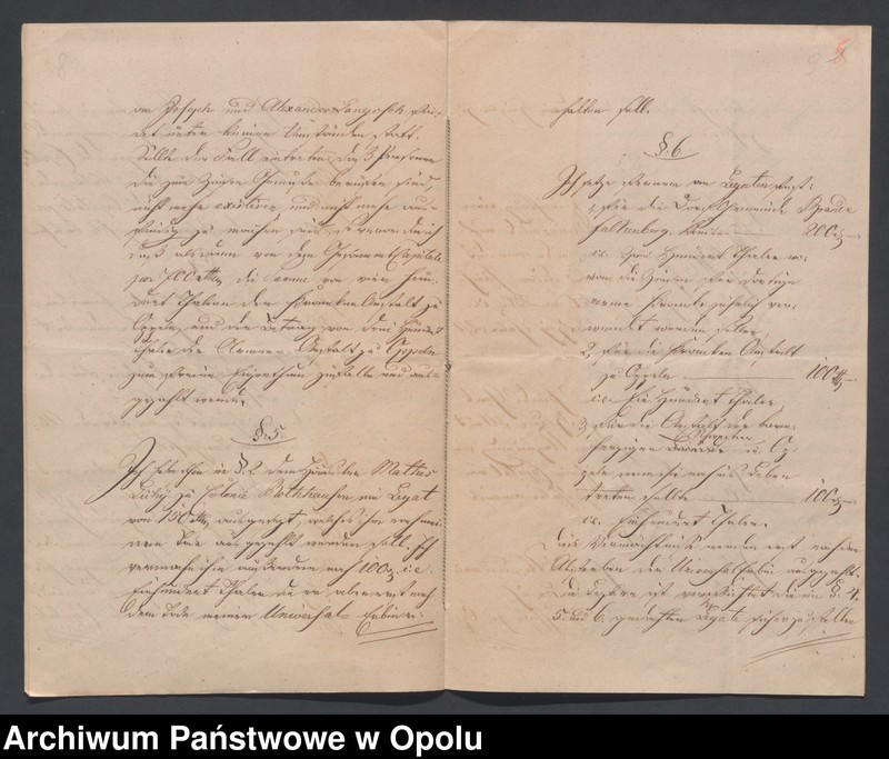 Obraz 7 z jednostki "[Testament Jana Langosch, budowniczego młynów i maszyn z Opola, sporządzony na rzecz jego żony Heleny z domu Koenig, kościoła oraz 3 synów jego brata]"