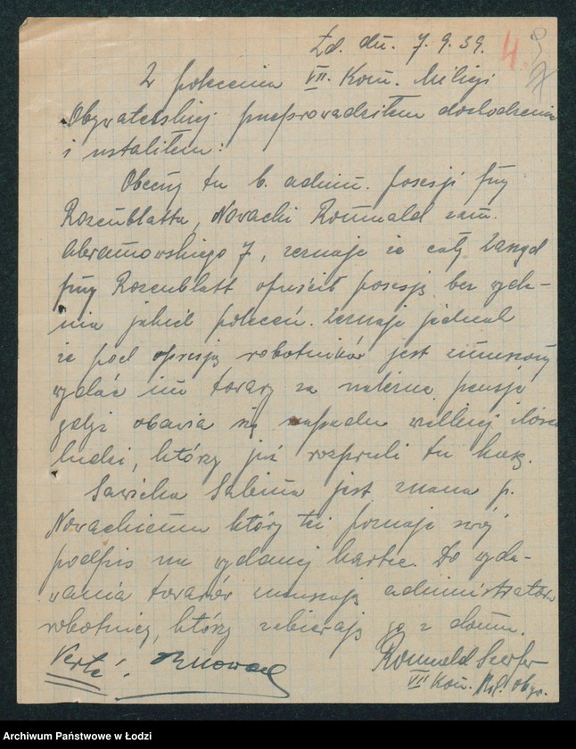 Obraz 11 z jednostki "[Akta VII Komisariatu Milicji Obywatelskiej -protokoły zajść, aresztowań i kradzieży]"