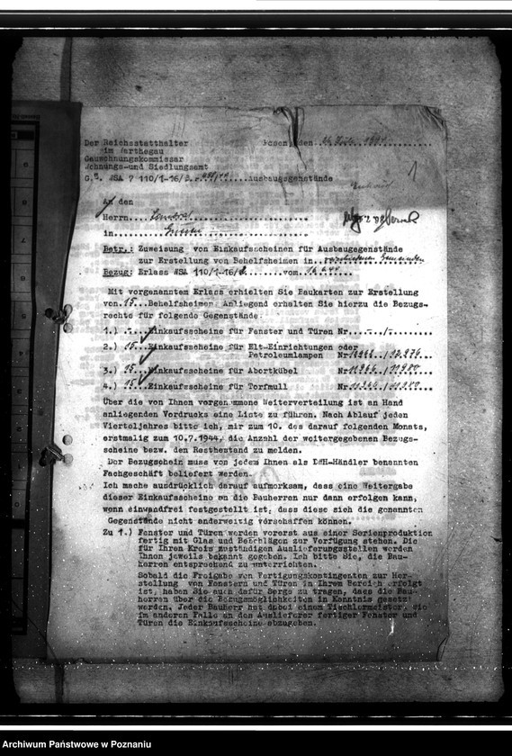 Obraz 5 z jednostki "Bau von Behelfsheimen im Kreise Gnesen (Gniezno)"