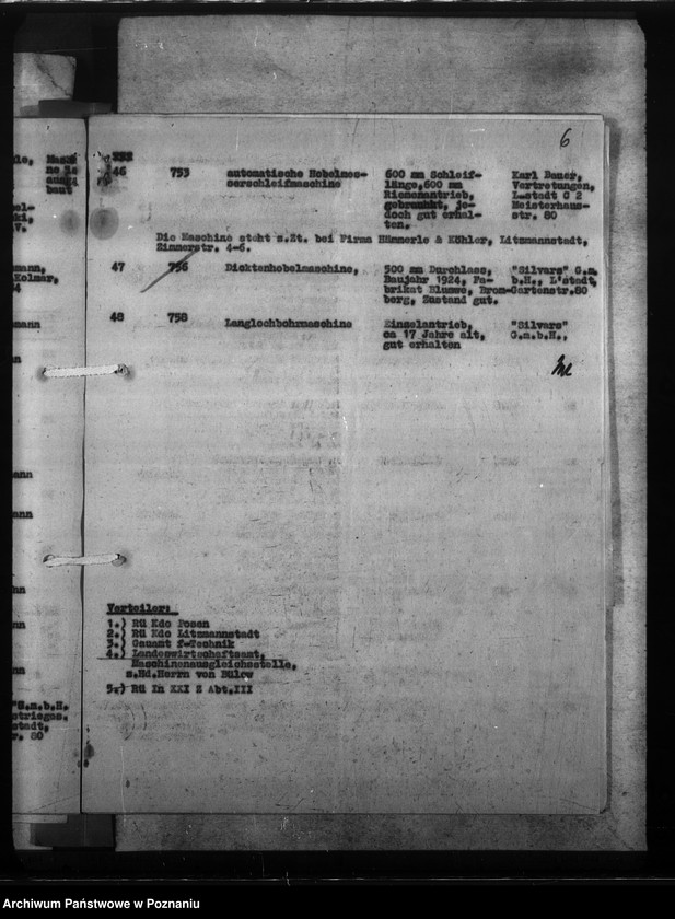 Obraz 9 z jednostki "Maschinenausgleich - freie und umgesetzte Maschinen. Werkzeugmaschinen. Rüstungsinspektion."