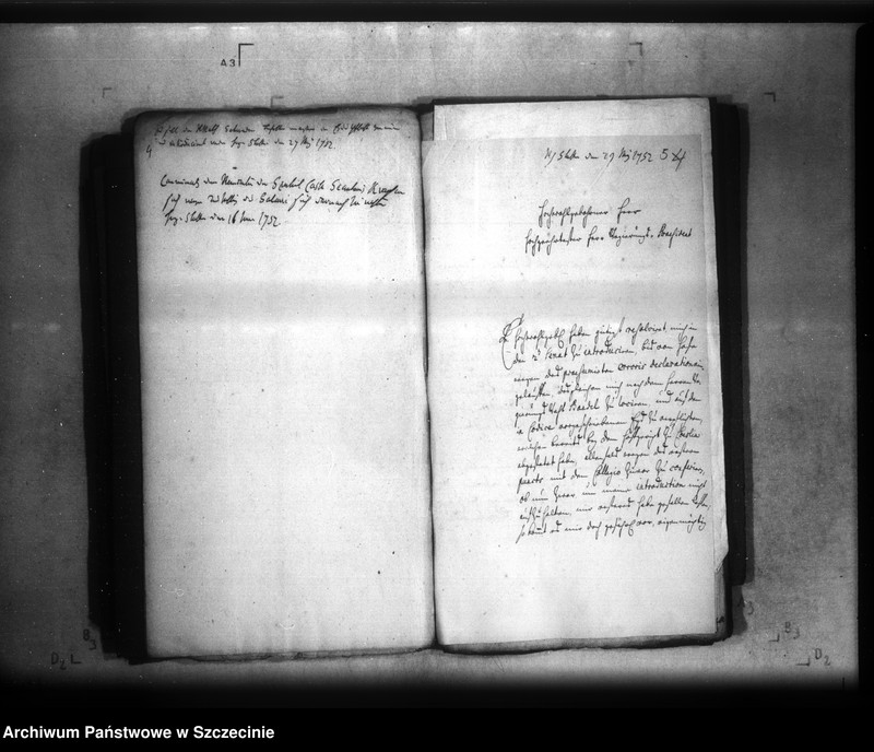 image.from.unit.number "Wegen des bei der Pommerschen Regierung bestellten Regierungsrat Andreas Johann Schweder, und von demselben in Abwesenheit des Regierungs-Vice-Präsidenten beim 2-ten Senat zuführenden Directorii."