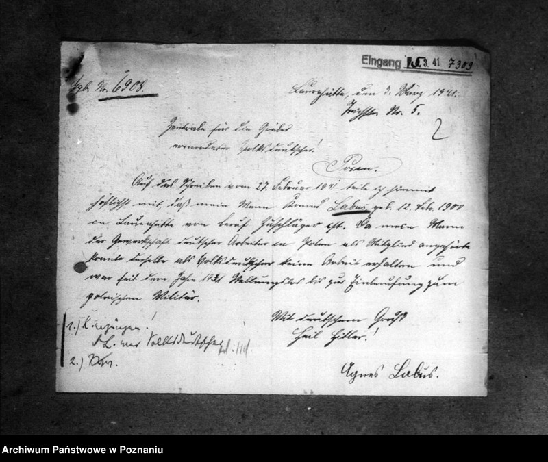 Obraz 6 z jednostki "Korespondencja w sprawie miejscowych Niemców z Wielkopolski i Śląska, którzy zginęli w 1939 roku"