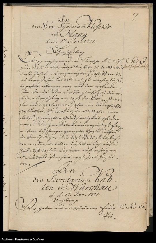 image.from.unit.number "[Liber missivarum]. Register der in vorstehenden Briefen […] enthaltenen Materien. [Indeks adresatów]"