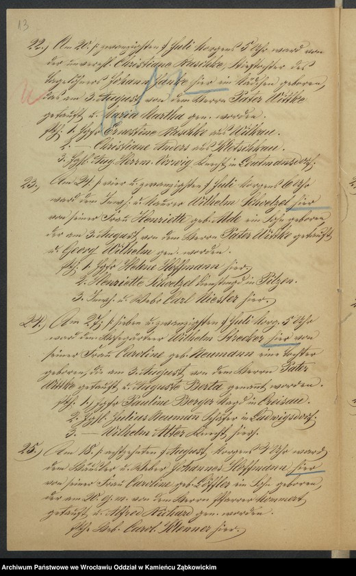 image.from.unit.number "Amtsgericht Schweidnitz Duplicate der Kirchenbücher der katholische Pfarr Kirche zu Gräditz"