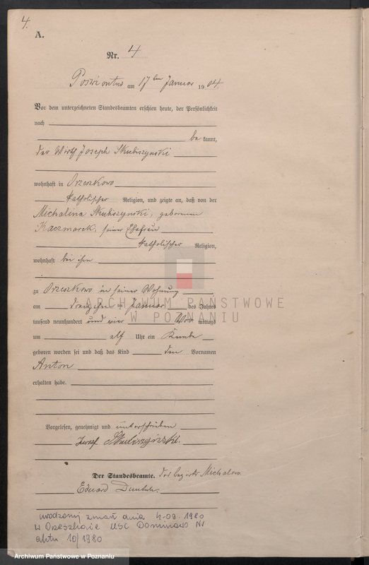 Obraz 7 z jednostki "Geburts-Haupt-Register"