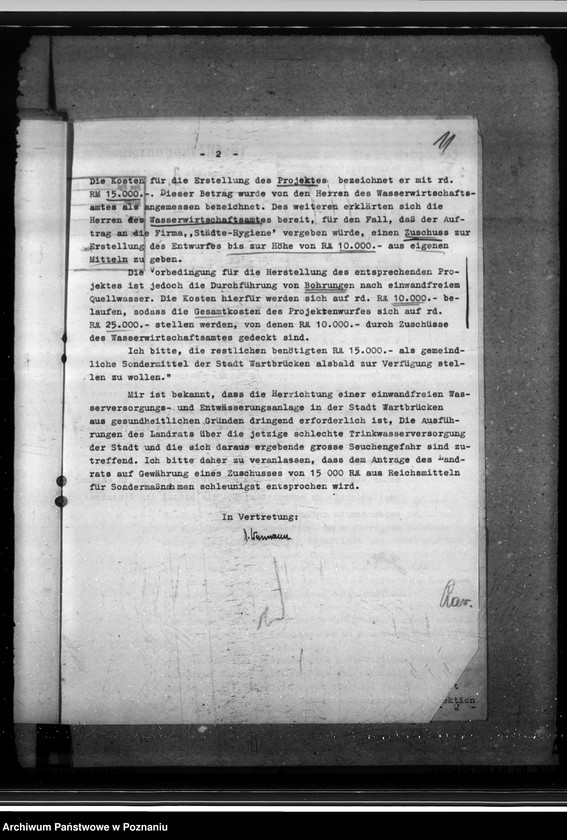 Obraz 15 z jednostki "Zuschüsse aus Reichsmitteln für Sondermassnahmen in Hohensalza (Inowrocław), Warthbrücken (Koło). Neubau einer festen Brücke."