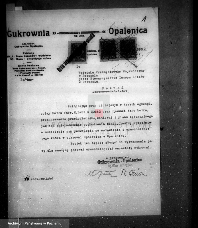 Obraz 5 z jednostki "Cukrownia w Opalenicy Spółka Akcyjna nr woj. kotła 6556"