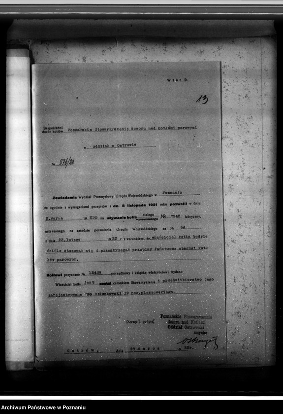 Obraz 17 z jednostki "Fabryka konserw i marmelad Bracia Radomscy w Pleszewie nr fabr kotła 7943, nr woj. kotła 96"