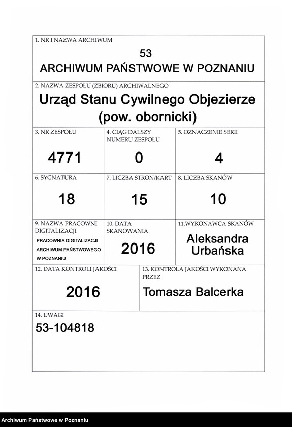 Obraz 1 z jednostki "Księga zgonów"