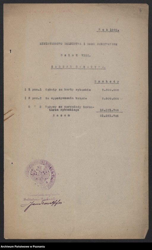 Obraz 8 z jednostki "[Zarząd Rybołówstwa] - sprawy budżetowe"