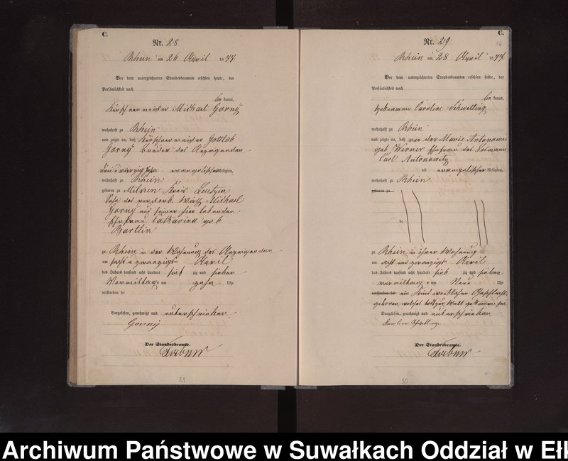 image.from.unit.number "Sterbe-Haupt-Register des Preussischen Standes-Amtes Rhein Kreis Loetzen"