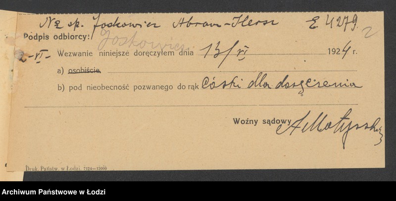 Obraz 4 z jednostki "Abram Hersz Jaskowicz – sprzedaż drobiu"