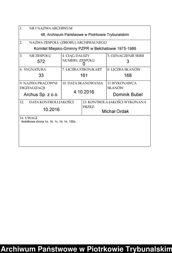 Obraz 1 z jednostki "[Protokoły z posiedzeń Egzekutywy Komitetu Miejsko-Gminnego PZPR w Bełchatowie]"