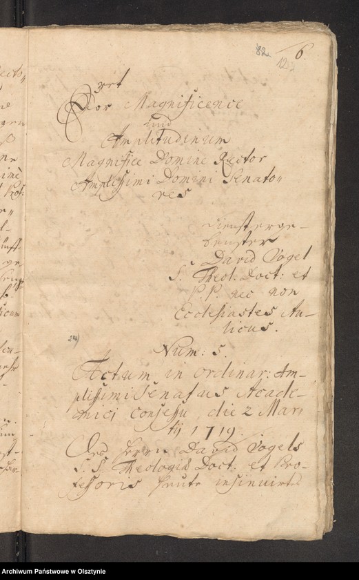 image.from.unit.number "In S. [Sachen] David Vogel mit D.[Doctor] [Johann] Behm und D [Doctor] . [Christoph] Langhansen wegen des Loci Professionis [załącznik]"