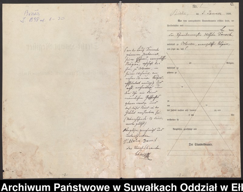 image.from.unit.number "Sterbe-Haupt-Register des Königlichen Preussischen Standes-Amtes Bialla Kreis Johannisburg"