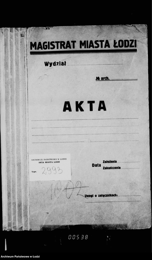 Obraz 4 z jednostki "O izmerenji zemel´ gor. Lodzi i sostavlenji plana"