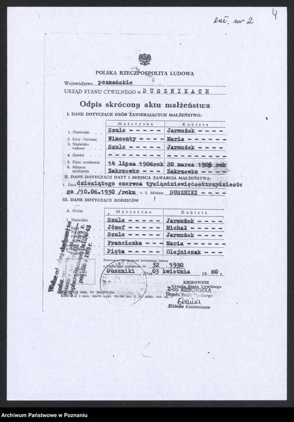 Obraz 6 z jednostki "Akta zbiorowe do księgi małżeństw z 1930 roku"