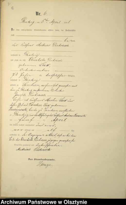 image.from.unit.number "Sterbe-Haupt-Register Nr 1 - 21"