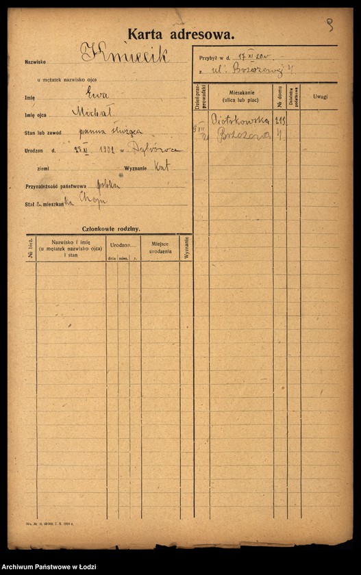 Obraz 11 z jednostki "[Spis ludności Łodzi] Kmiecik - Knittel"