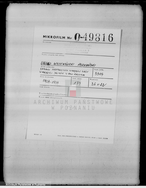 Obraz 2 z jednostki "Sprawy nieprawnych wyrębów lasu w majątku Janków w powiecie kaliskim"