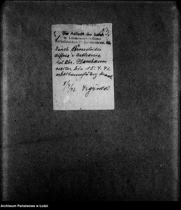 Obraz 16 z jednostki "Schuhmacher-Abteilung [Zasiłki chorobowe dla pracowników wydziału, listy pracowników, zaświadczenia lekarskie]"