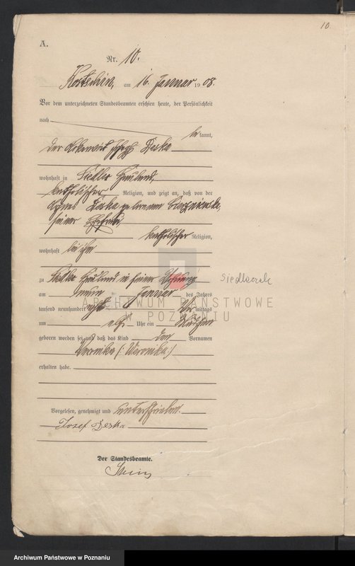 Obraz 13 z jednostki "Geburts-Haupt-Register"