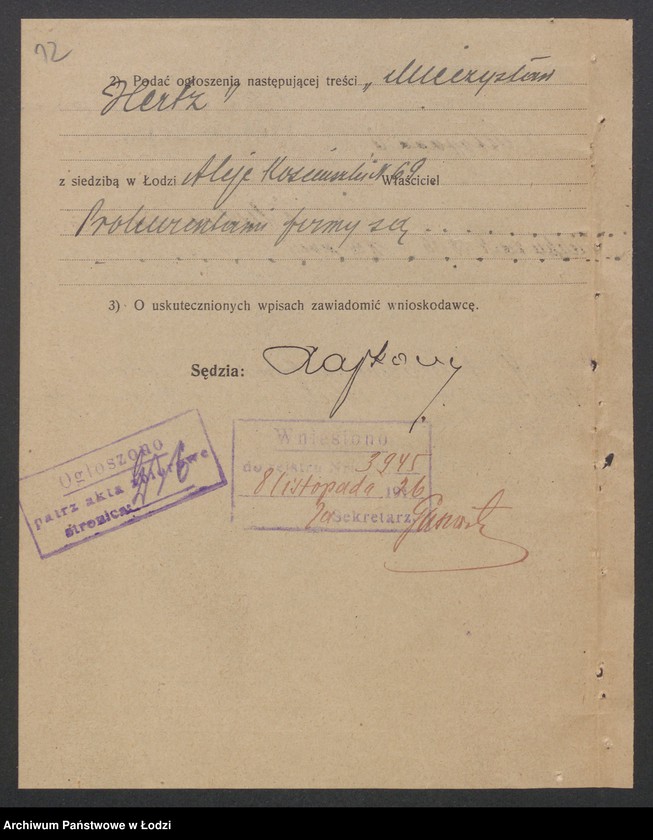 Obraz 14 z jednostki "Mieczysław Hertz – biuro ajenturowe"