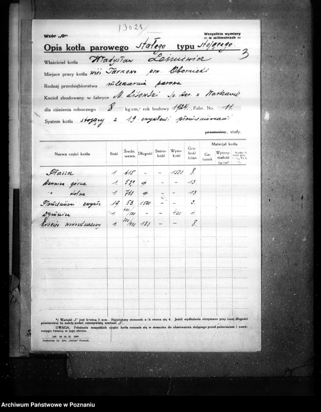 Obraz 7 z jednostki "Mleczarnia parowa własność. Leśniewicz we wsi Tarnowo pow. obornicki nr woj. 5553"