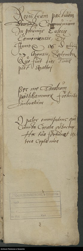 image.from.unit.number "Registrum pactuum bonorum communium in pecuniis ecclesiae Caminensis."