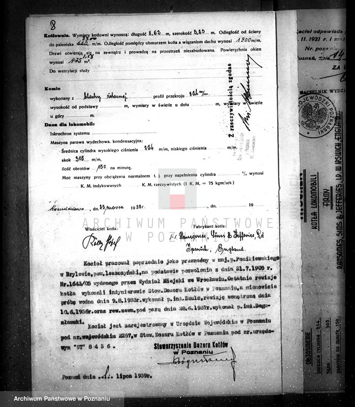 Obraz 13 z jednostki "Mleczarnia w Krzemieniewie pow. leszczyński woj. kotła nr porządkowy kotła 2257"